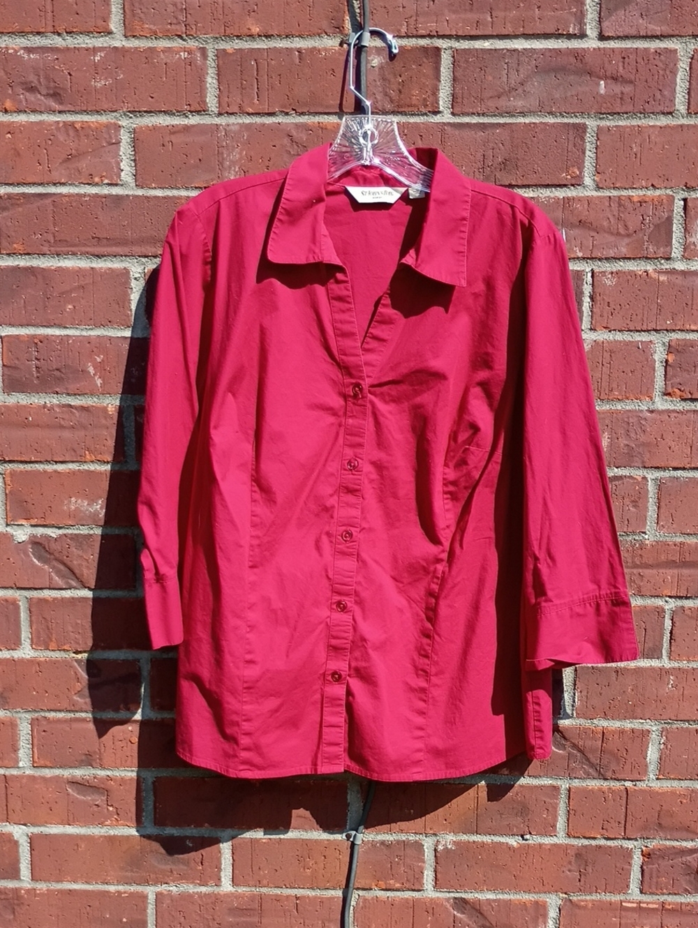 St. John's Bay Raspberry Pink Women's Button-Down Shirt